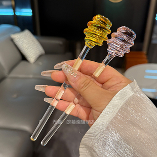 Cute Glass Honey Stick Scoop Honey Spoon Gourmet Tool Creative Long Handle Coffee Fruit Jam Stirring Stick