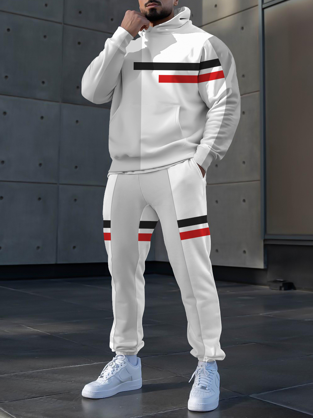 Primavera 2023 nuevo eBay AliExpress Amazon hombres deportes traje casual 3D impreso cuello redondo Pantalones