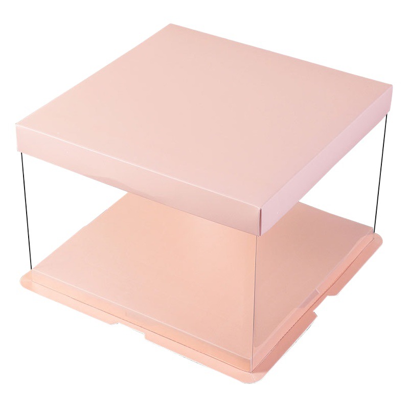 Caja de pastel de cumpleaños caja de embalaje 6 6 6 8 8 8 10 + 12 pulgadas sola capa doble cuadrado caja de embalaje transparente caja de regalo Internet celebridad