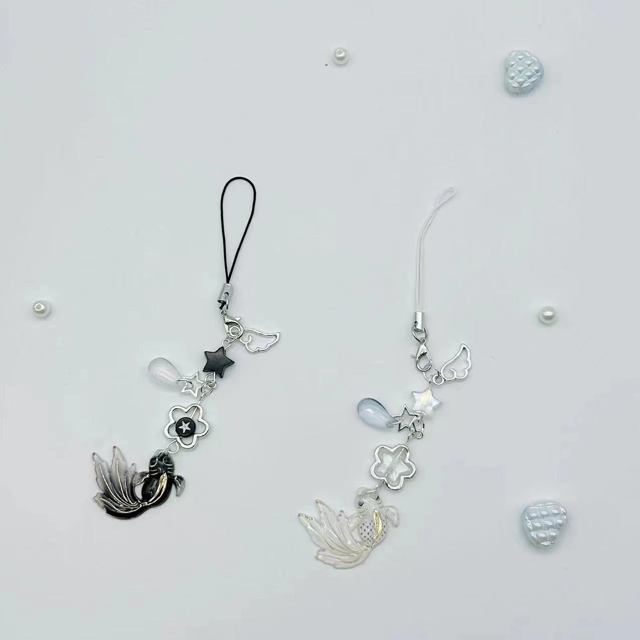 9g Weight 1 Piece Sweet Star Flower Carp Plastic Stoving Varnish Mobile Phone Chain Keychain