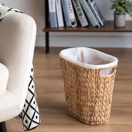 葫芦草手工编织垃圾收纳桶卧室废纸收纳篮玩具杂物整理储物收纳筐