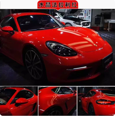 Auto Color Change Film: Black Porcelain Blue Lavender Gray - crystal-ferrari-red-pet-152-17m
