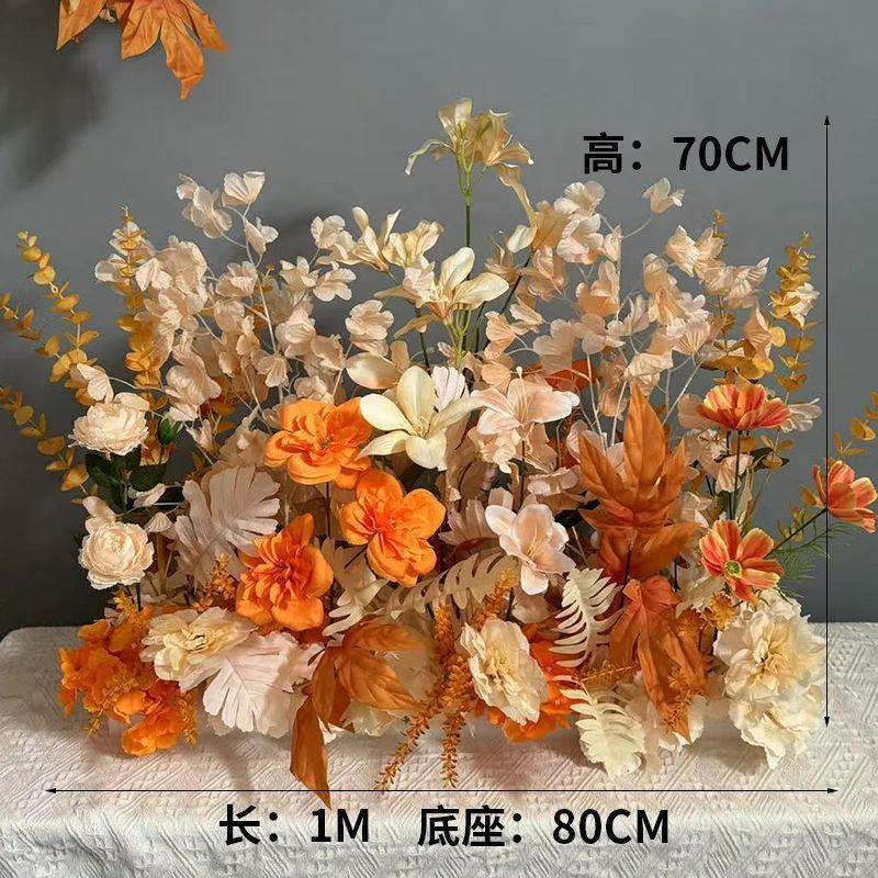 升级大尺寸订婚仿真花排花仿真绢花成品装饰尤加利花排台路婚礼|undefined