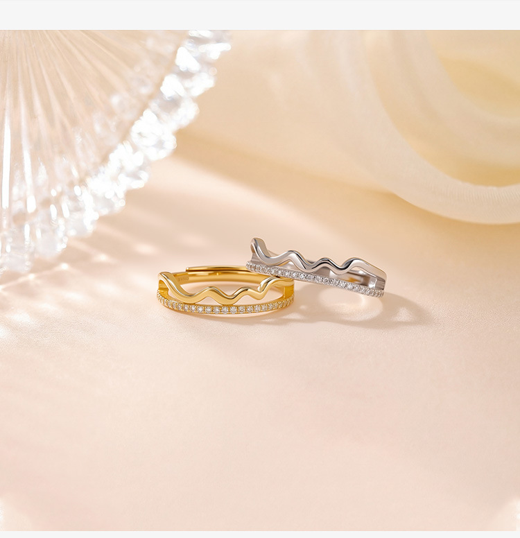 Bộ 100 nhẫn bạc S925 đơn giản vòng tròn mở điều chỉnh được — Loại bạc chi tiết 3