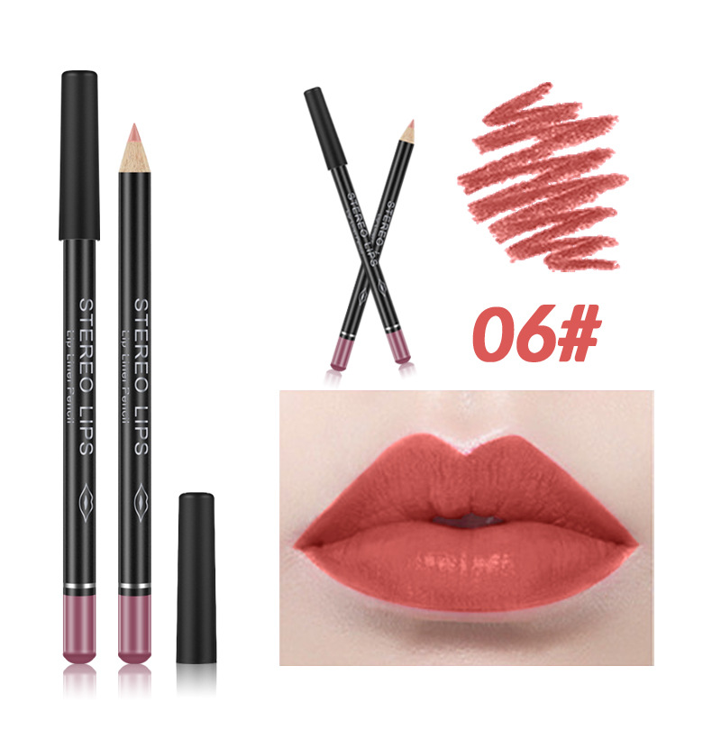 VIBELY European and American export matte non-stick cup lip liner lipstick 12-color line lip liner makeup cross-border wholesale undefined