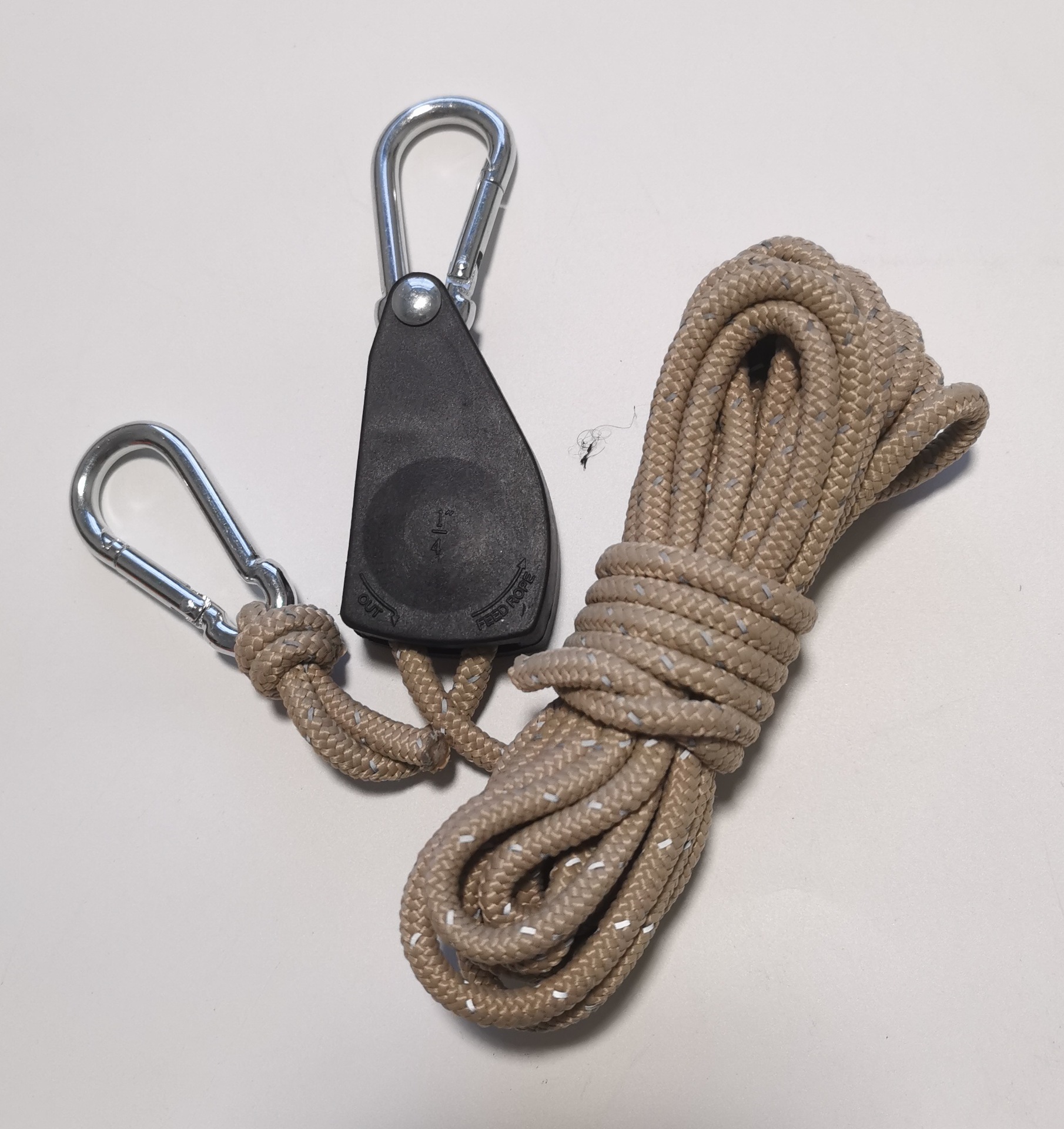 Equipo de suministros al aire libre transfronterizo tienda de campaña Canopy cuerda a prueba de viento polea cuerda de viento lámpara cuerda de elevación