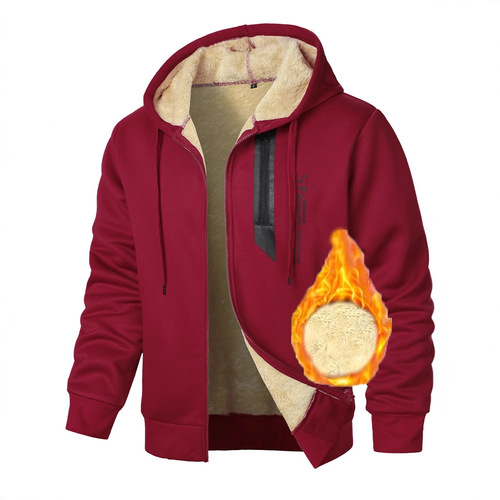 New men's digital printed hoodie with velvet thick men's autumn and winter sweater men's zipper cardigan outer