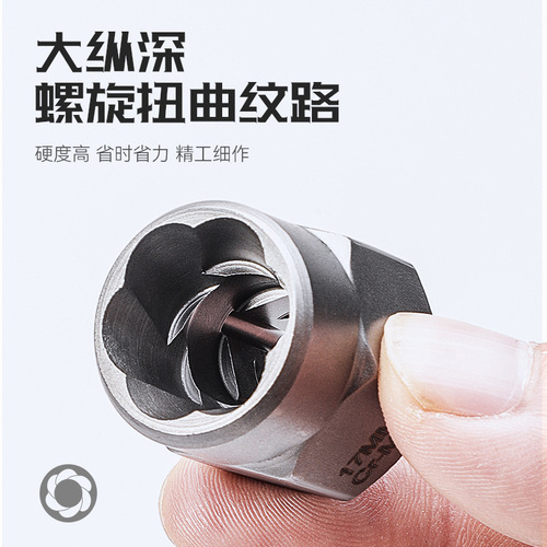 Cross-border 26-piece set broken screw nut extractor slip nut extractor tool set chromium molybdenum steel forging