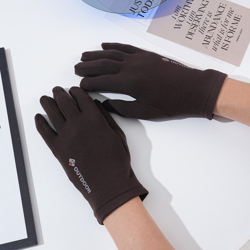 Winter and Autumn Touch Screen Men's and Women's Fishing Gloves with Fleece Warmth and Anti-Slip Cycling Delivery Riders Driving Gloves Wholesale
