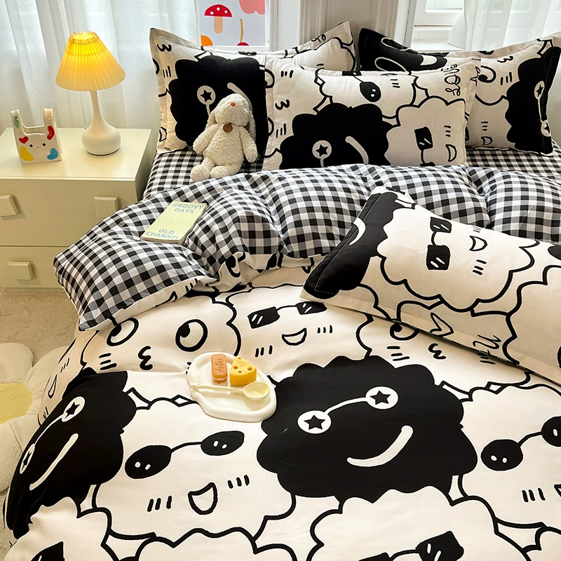 Мультяшное постельное белье стеганое одеяло из трех предметов в студенческом общежитии