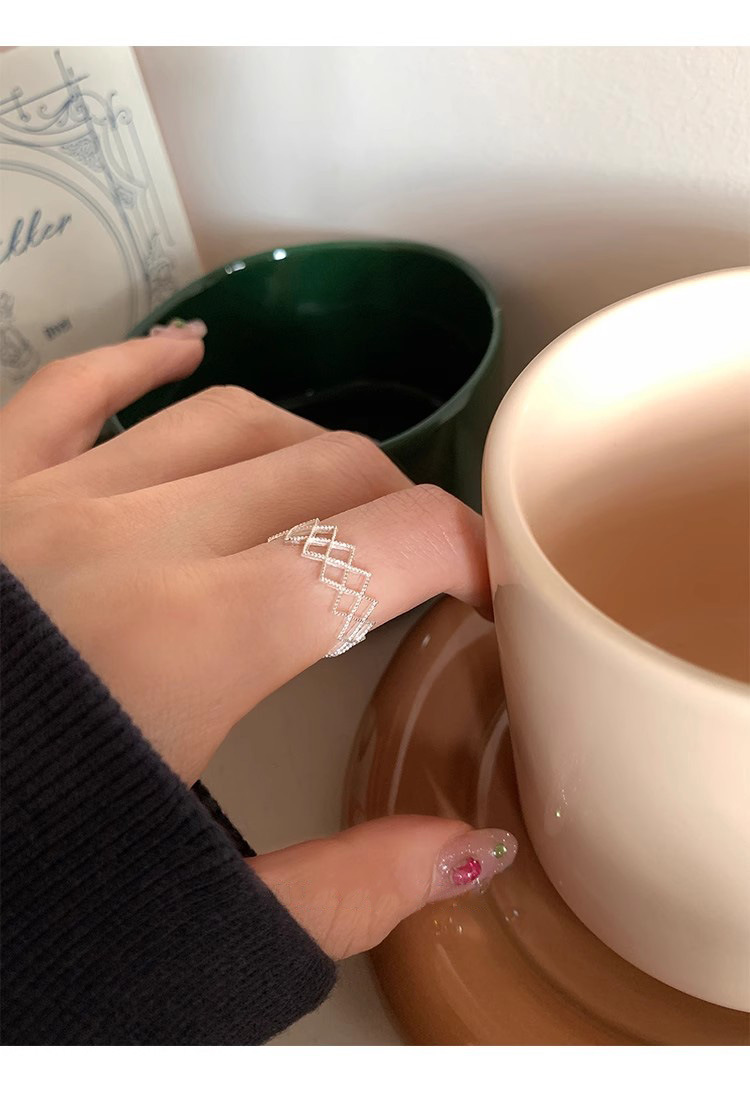 2g Weight Rings Classification Adjustable Ring Size 1 Piece Quantity Holiday, Tea Party Occasion 925 Sterling Silver Material Geometric Pattern All Seasons Season Women's Gender Elegant, Simple Style Style 1 Piece 925 Sterling Silver Geometric Rings 7