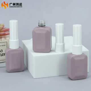 鸿运创意指甲油胶玻璃空瓶 可加工制作12ml透明分装瓶 指甲油包材