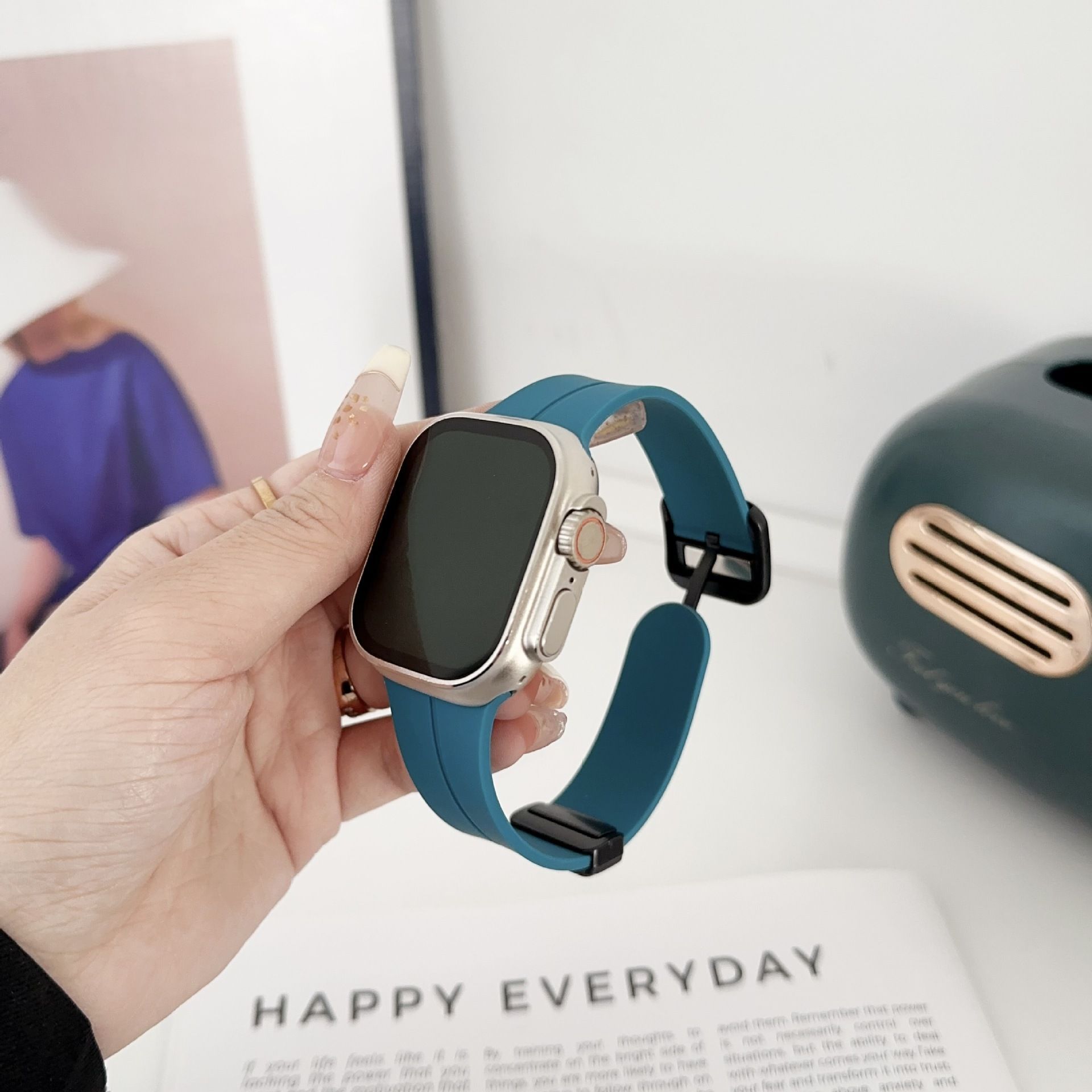 Applicable AppleWatch Ultra strap iWatch8 Apple S9 square buckle…