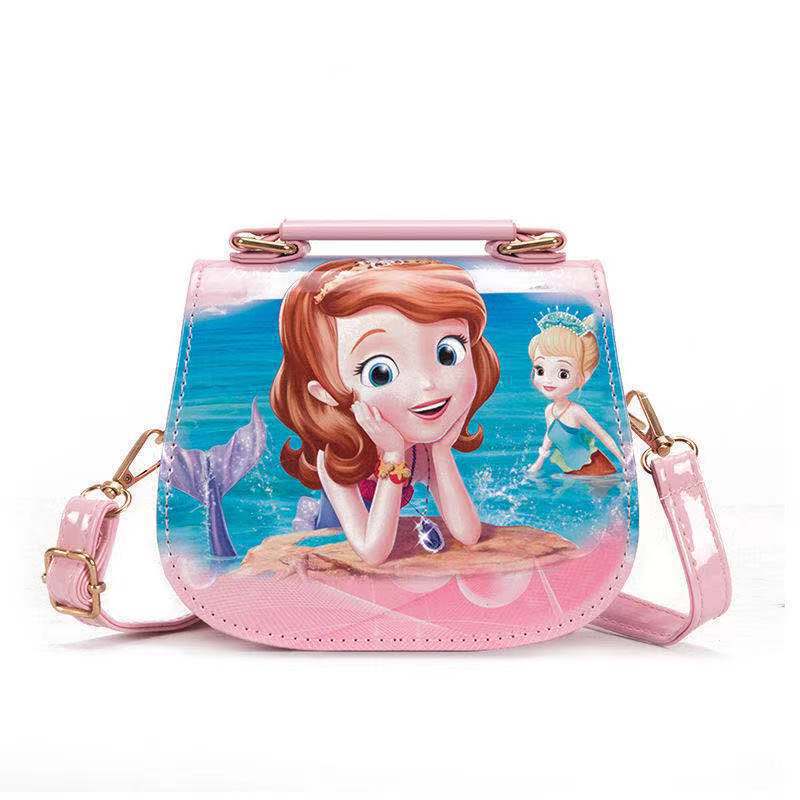 Niños bolsa de hielo princesa bolso de las niñas estilo coreano mochila princesa Elsa lindo hombro bolsa de mensajero al por mayor