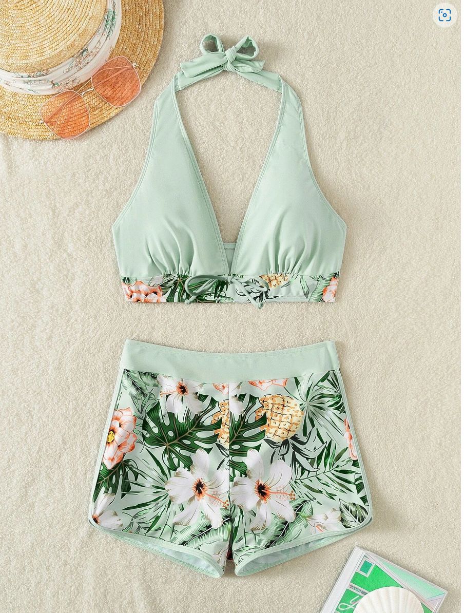 Set bikini vita alta con stringhe sexy costume da bagno donna_voghion.com