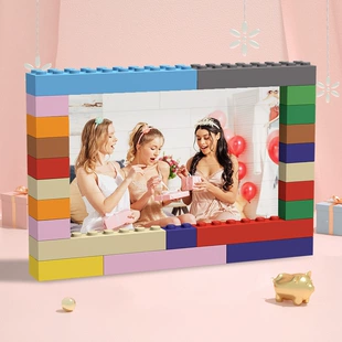 Совместимый с LEGO конструктор-фоторамка DIY разноцветная