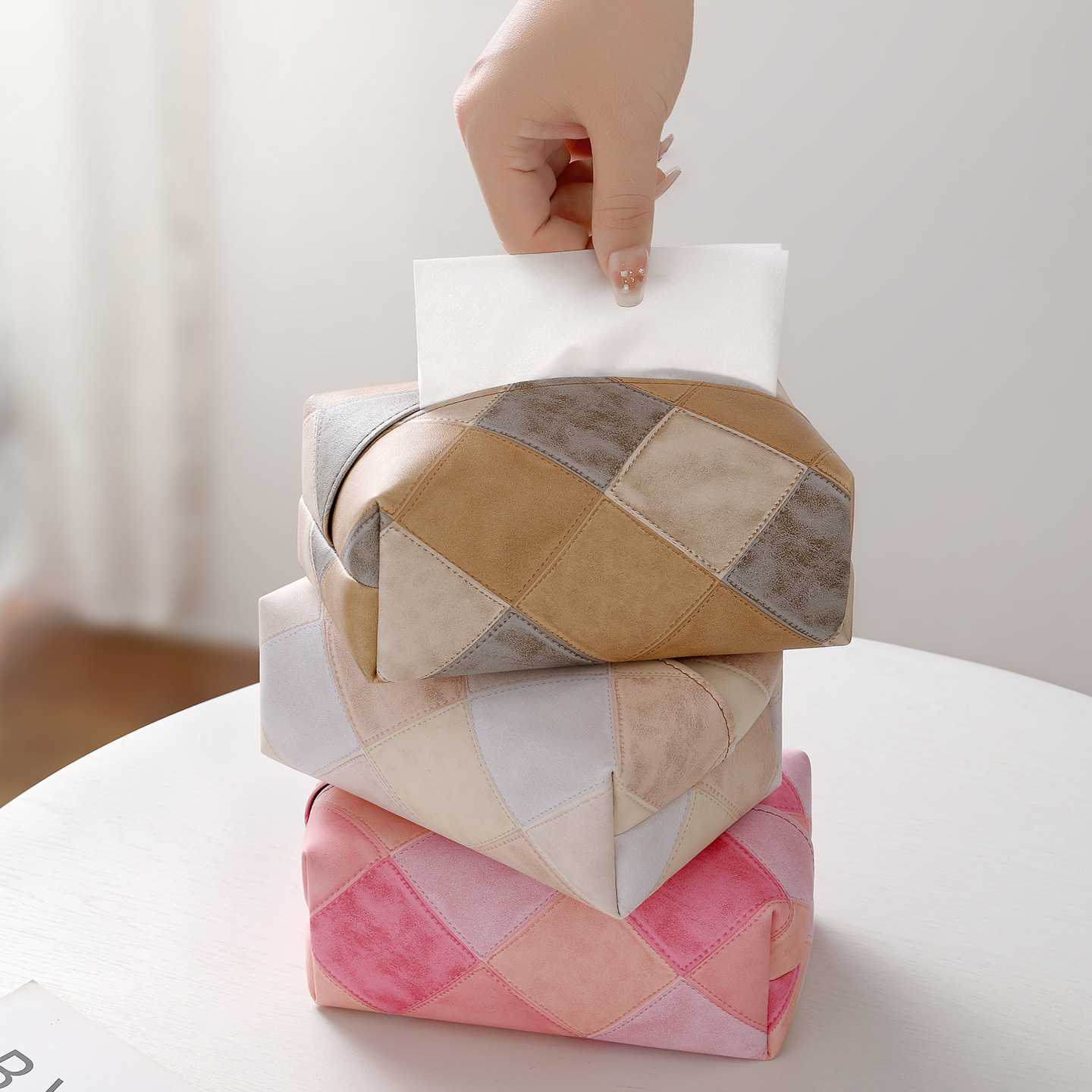 Caja de toallas de diamante, bolsa de toallas de papel doméstica, bolsa de toallas de papel, automóvil, hotel, sala de estar, restaurante, caja de toallas de cuero universal