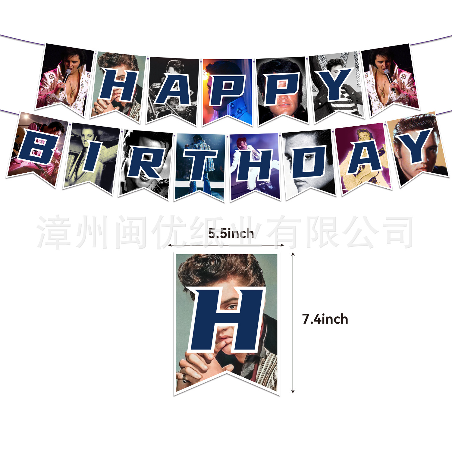 Rock singer Elvis Presley birthday theme party set banner hanging…