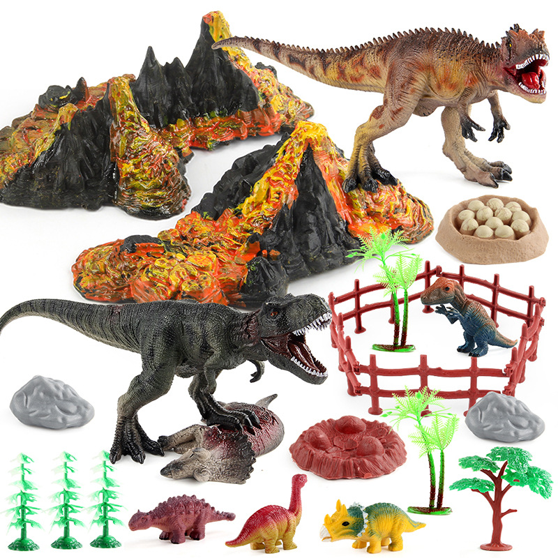 Simulación transfronteriza Jurásico dinosaurio volcán erupción 25 traje escritorio modelo estático decoración juguete Amazon