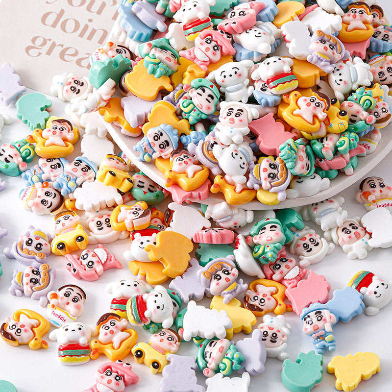 Estrella de dibujos animados DIY crema pegamento accesorios de resina teléfono móvil Shell material hecho a mano horquilla joyería de resina al por mayor