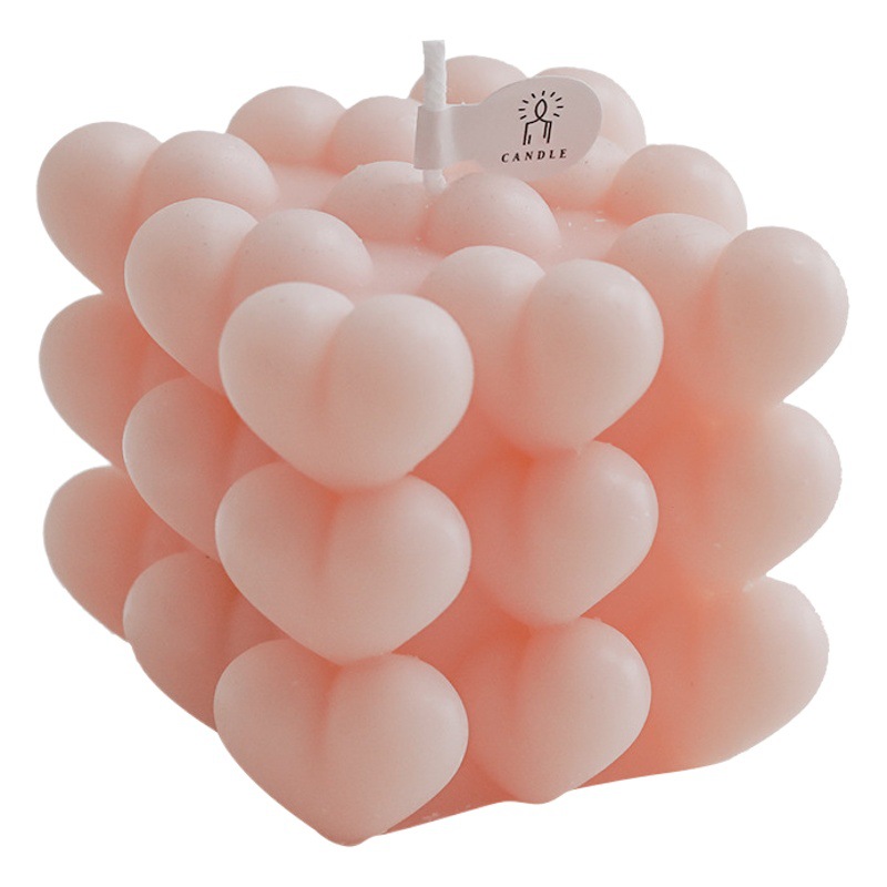 INS amor cubo aromaterapia vela al por mayor decoración del hogar creativo accesorios de tiro decoración fragancia regalo de la mano