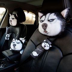Car Fuzzy Cute Headrest Neck Pillow Car Head Support Cervical Pillow Neck Pillow Cushion 3D Headrest