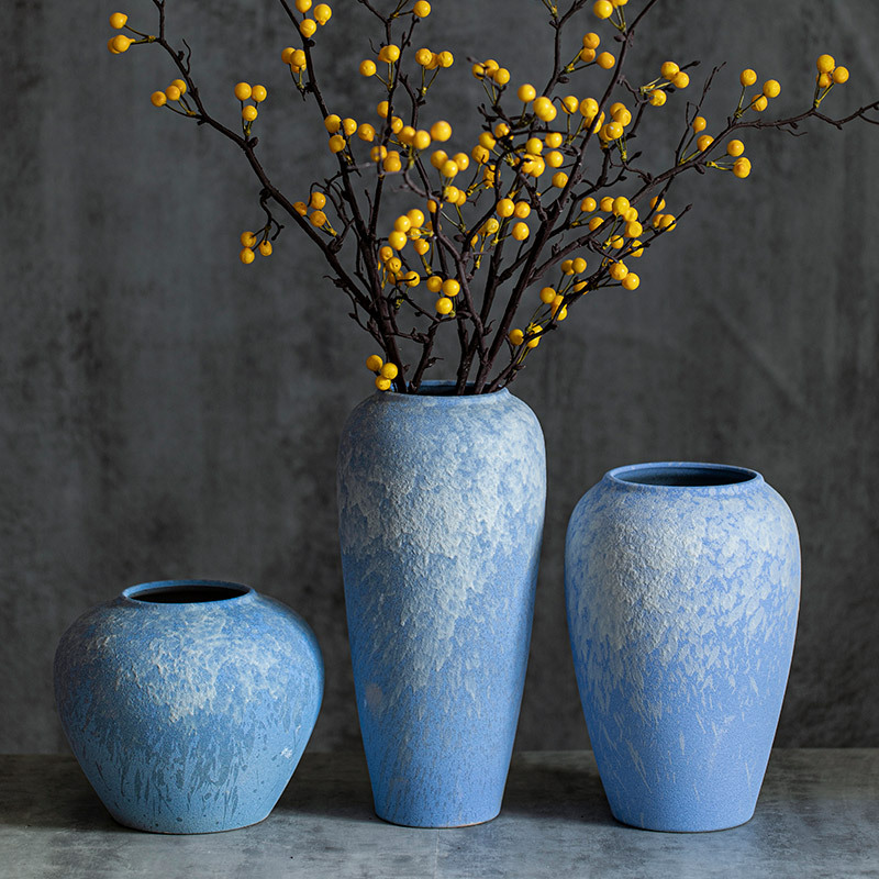 景德镇新中式陶瓷花瓶插干花家居花器餐桌摆件陶艺水培客厅装饰品