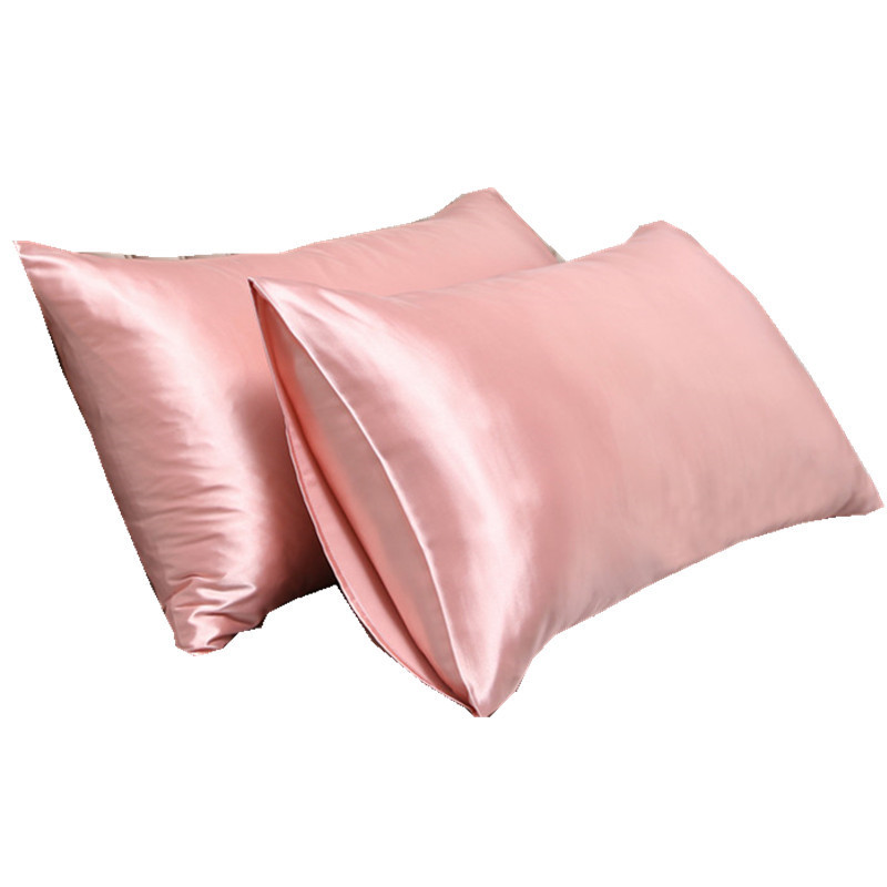 Solid Color Silk Mulberry Silk Pillowcase Double Sided Ice Silk Satin Pillowcase 48x 74cm European Pocket Pillowcase