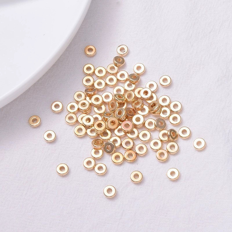 Solid Color High-Gloss Plated Edge-Cut Abacus Beads, Wheel Beads, Ccb Spacer Beads, DIY Car Hanging Ornament Accessories Materials