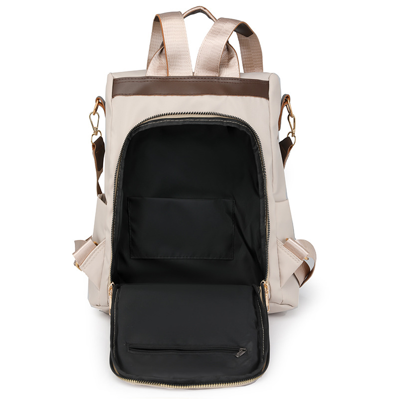 Bolsos para mujer nueva mochila antirrobo casual para mujer simple y versátil color de contraste mochila de viaje de viaje al por mayor