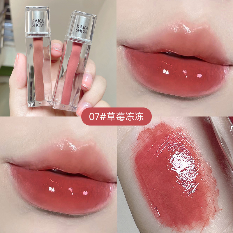 Kakashow透明水光鏡面唇釉薬透明保湿ビープ唇学生党平価マット霧面口紅|undefined
