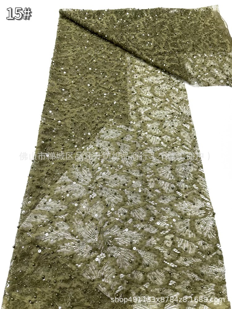 Nueva moda Gaoding lujo ligero vestido de boda vestido de moda cena tela de encaje pesado tela de cuentas