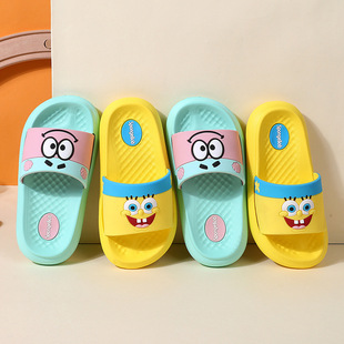 2022 summer new SpongeBob Pai Star Children's Slippers Indoor Home Men's and Women's Flip Flops Soft Sole Anti-Slip