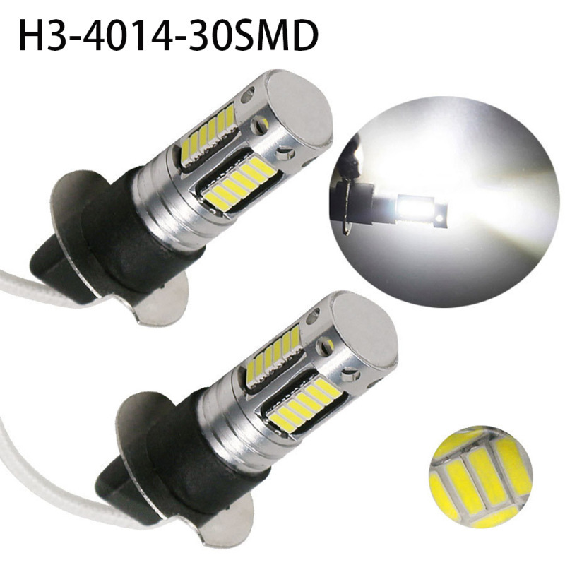 Car LED front fog lamp H1 H3 4014 30SMD rear fog lamp 880 881 anti-fog lamp T10 shows width