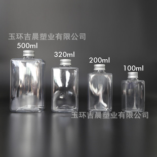 ȫ͸�� PET �ⷽƿ �̲����ƿ �VȪˮƿ 100-500ml 4���������x