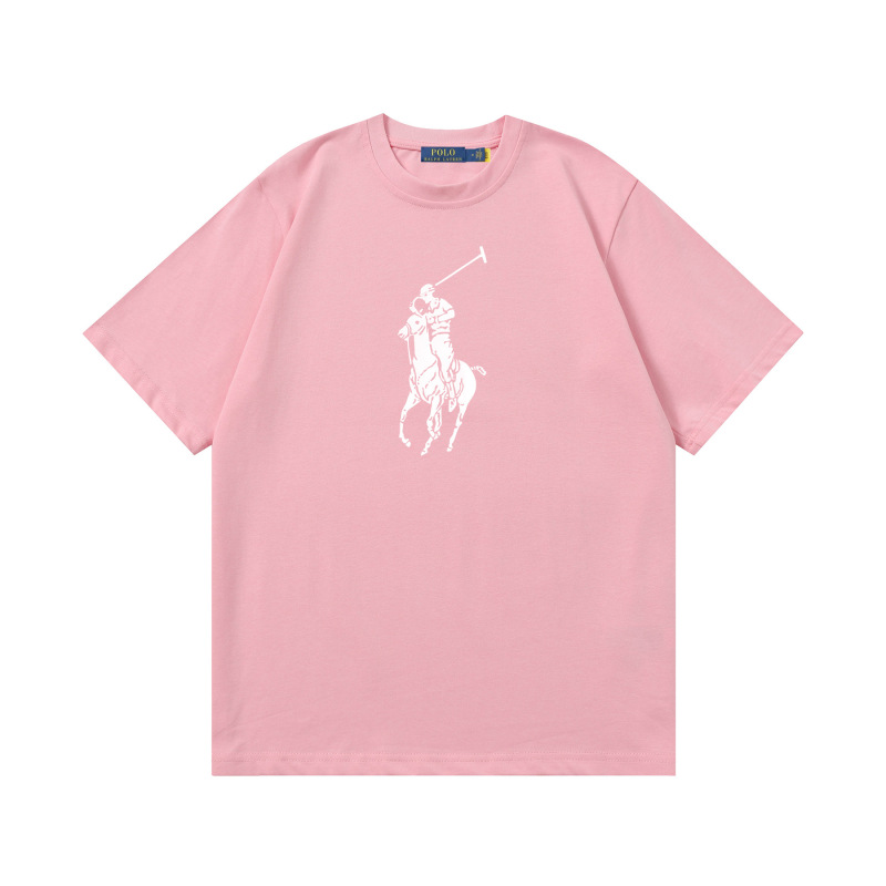 クロスボーダー 25ssRL Laff's 高品質刺繍ロゴ ルーズコットン 半袖 メンズ レディース おしゃれで万能なTシャツ|undefined
