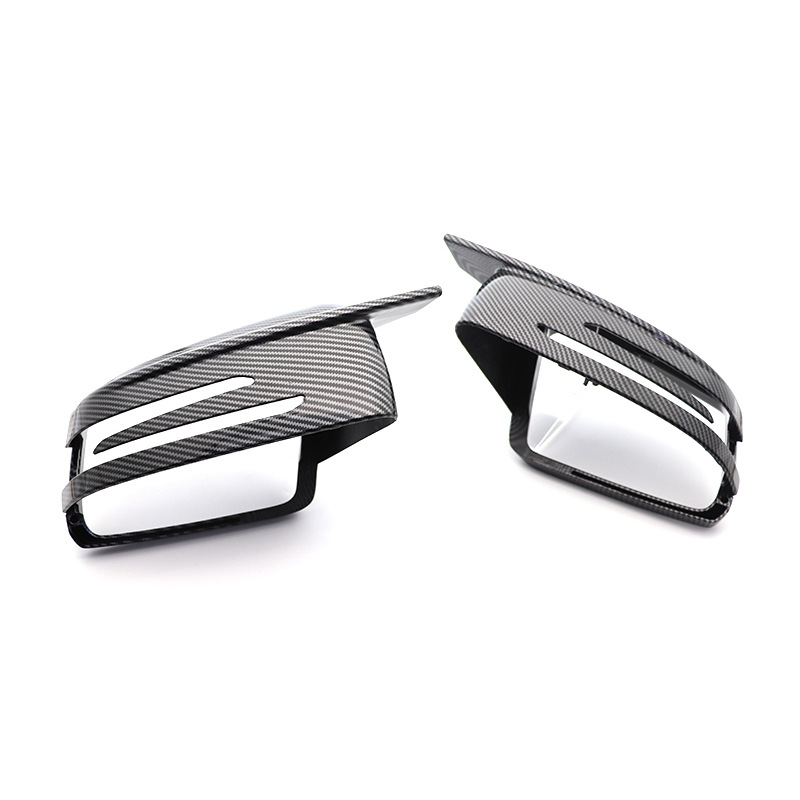 Cross-border suitable for Mercedes-Benz C- Class W204 C200 C250 C350 carbon fiber pattern bright black horn rearview mirror