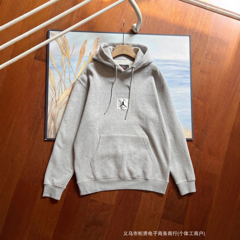 25春秋新款乔丹aj男子卫衣飞人贴布情侣款训练运动休闲帽衫男女款|undefined