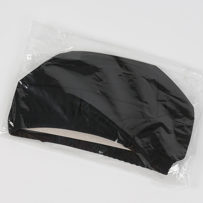 Sombreras de baño de tela para adultos unisex cómodas para proteger el cabello sombrero de tela color sólido sombrero de baño de embalaje independiente al por mayor