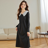 变形策大码女装300斤胖妹妹连衣裙法式娃娃领显瘦裙子潮春秋新款，女装大码女装，变形策服饰