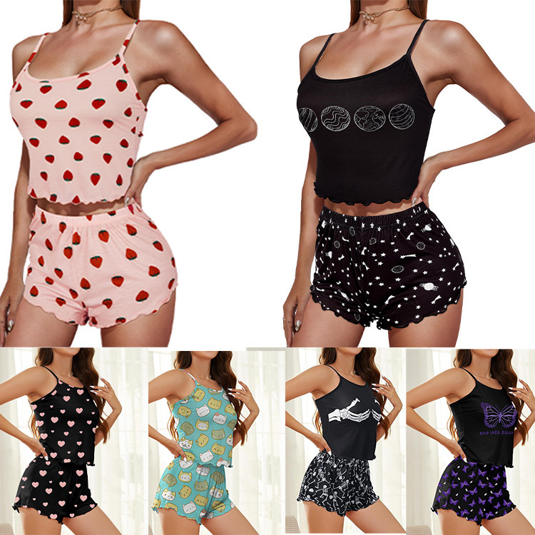 2026 Summer New European and American Style Gothic Sexy Slim Fit Tube Top + Slimming Sexy Shorts Loungewear