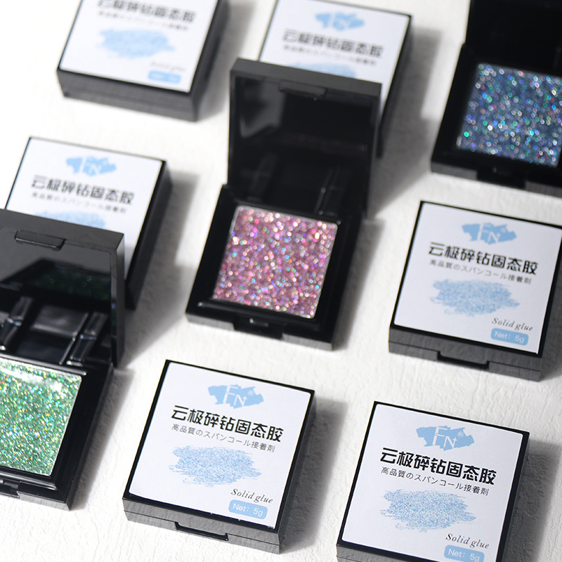 Nuevo arte de uñas nube Polo roto diamante pegamento sólido disco flash polvo esmalte de uñas pegamento sueño lentejuelas pegamento sólido Otoño e Invierno popular
