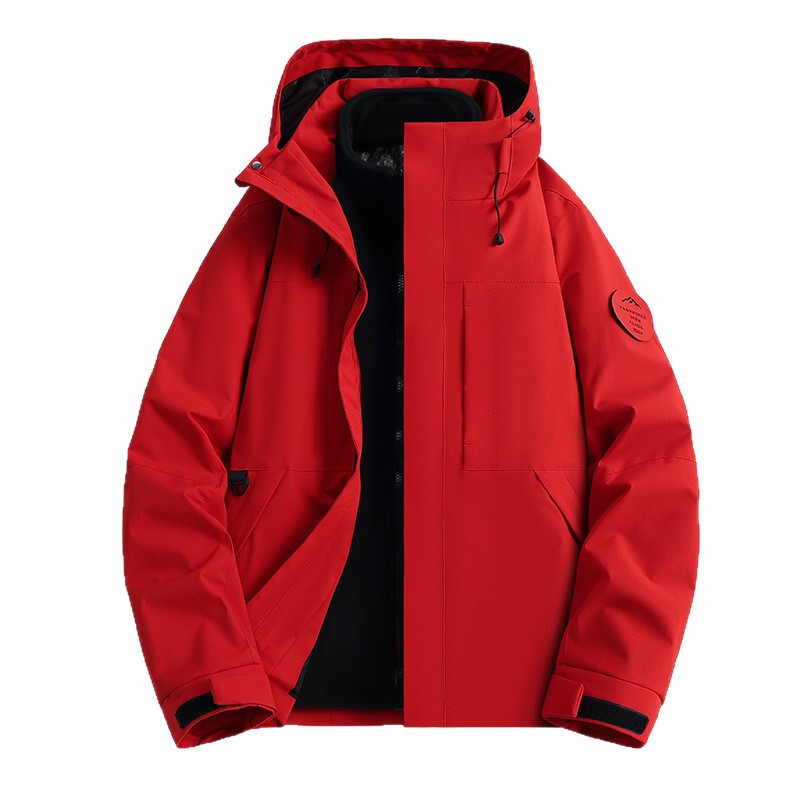 Live Broadcast Popular Camel Same Style Three-In-One Jacket Couple Two-Piece Jacket Jacket Windproof and Waterproof Couple