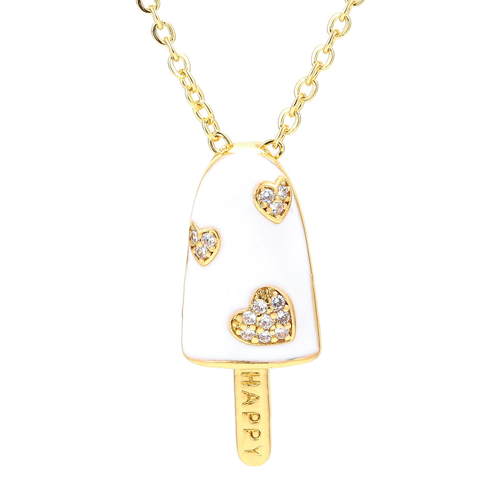 5g Weight Pendant Necklace Classification Wedding, Travel Occasion Copper Material Geometric Pattern Unisex Gender Fashion Style White, Pink, Purple, Green, Blue Color Wholesale Jewelry Popsicle-shaped Oil Drop Pendant Copper Inlaid Zircon Necklace Nihaojewelry 6