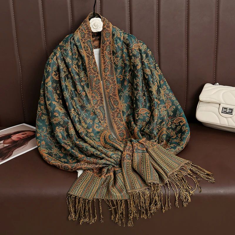 Tassel Blanket Design Thick Pashmina New Winter Warm Shawl W