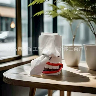 跨境创意挖鼻孔抽纸盒装饰品树脂工艺品大鼻子整蛊摆件艺术摆件