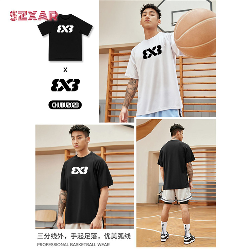 3V3 entrenamiento de baloncesto americano mangas cortas ropa de malla de verano disparador camiseta deportiva camiseta para hombres