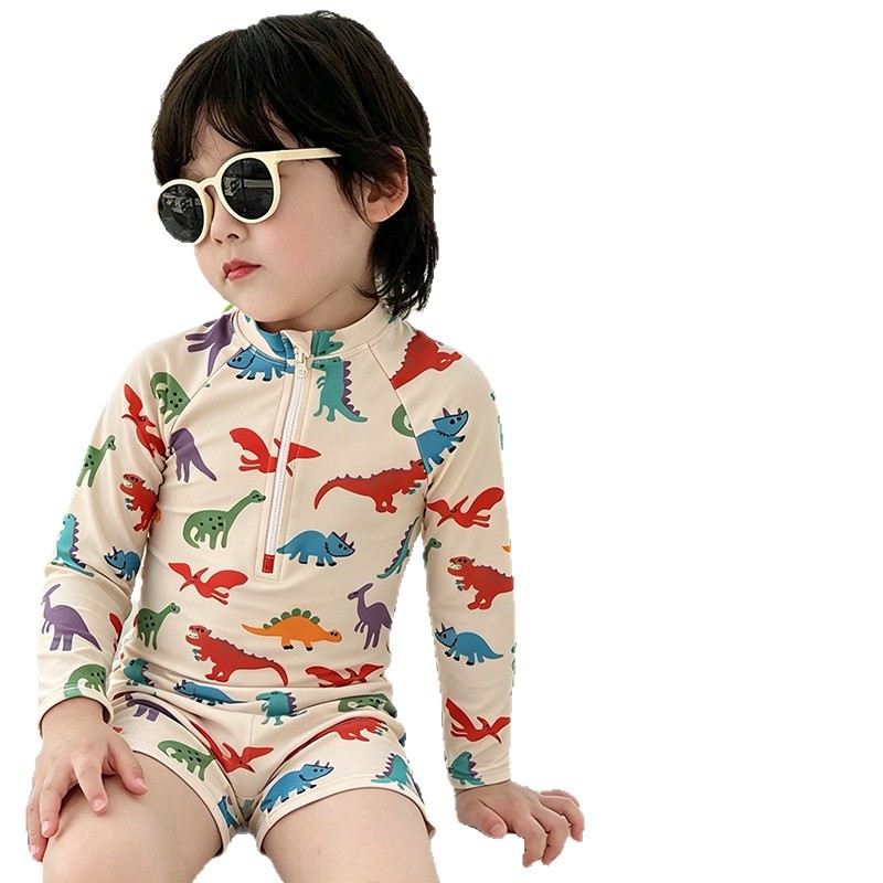 Traje de Baño de Una Pieza Manga Larga para Niños de Poliéster para Natación image 5