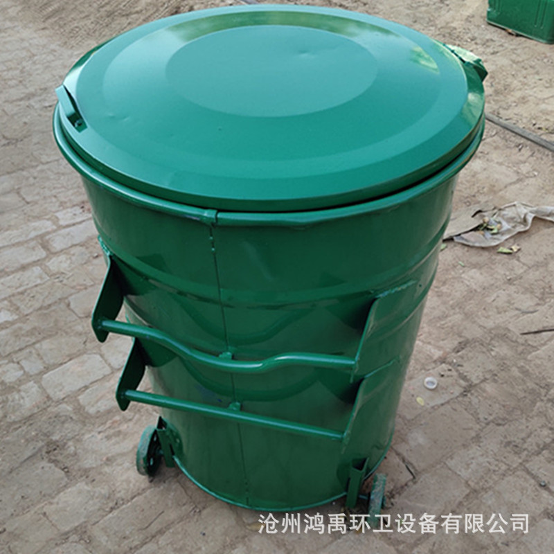 360升环卫垃圾桶 挂车垃圾桶 户外大圆垃圾桶 360L圆形铁质垃圾桶