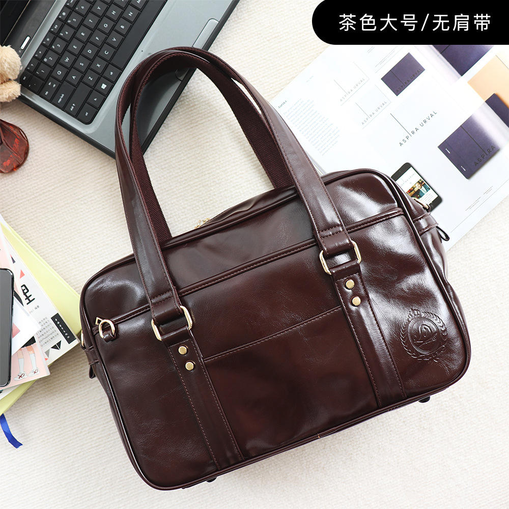 PU Leather Women's Bag Japanese School Style JK Uniform Handbag Student Schoolbag Shoulder Bag Laptop Travel Bag - Thumbnail 4